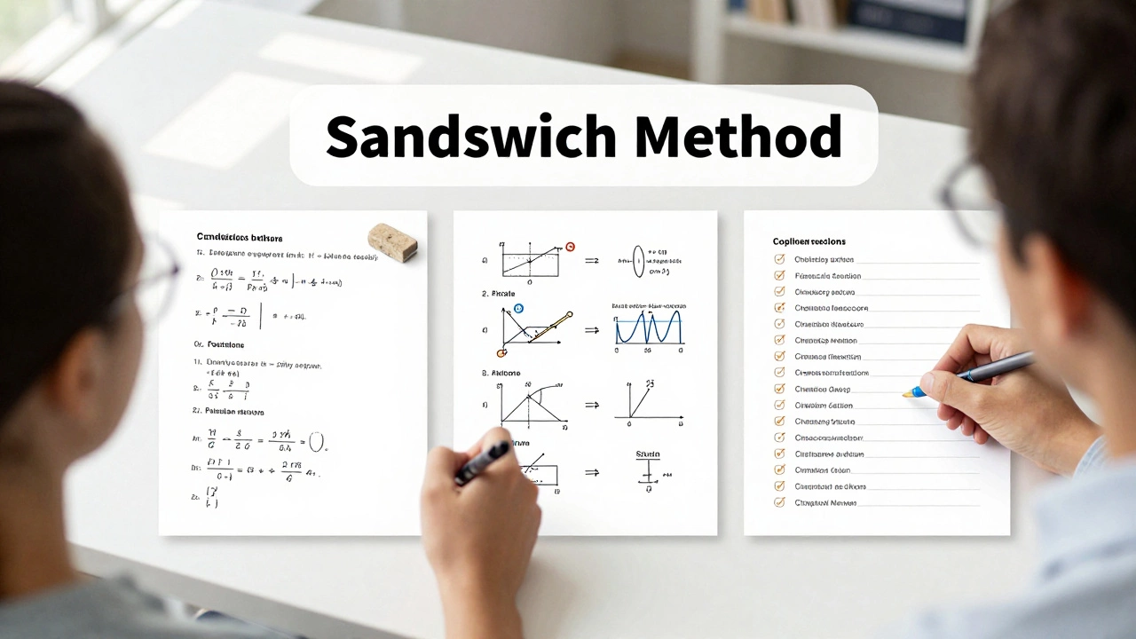 Organized study desk showing a balanced schedule of three subjects