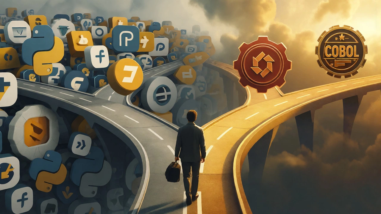 Developer choosing a niche, high-paying career path over crowded options.