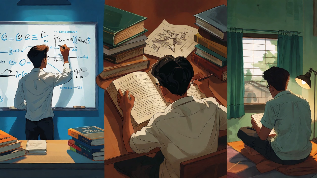 Split view comparing CBSE, ICSE, and State Board study environments.